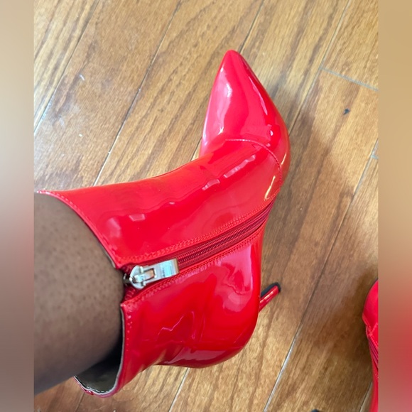 Never Worn - Red Patent Leather Booties - Sz 8.5 - Picture 3 of 11